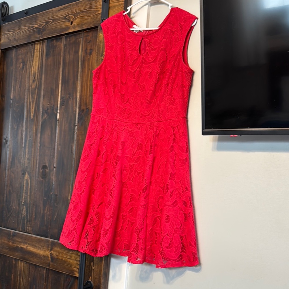 Pink Lace Sleeveless Dress